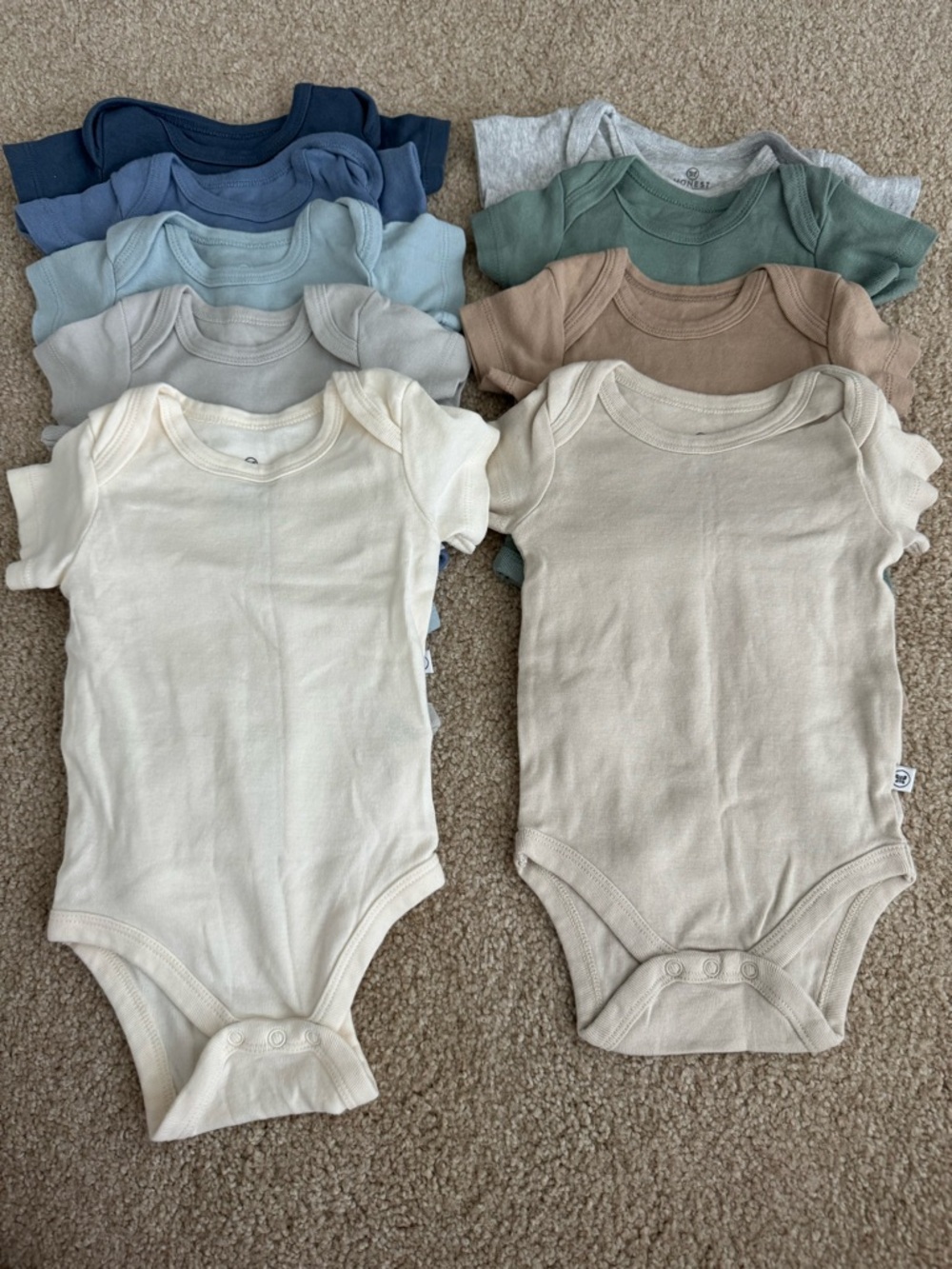 Honest Baby 9-pack Onesie Pack, 3-6 months